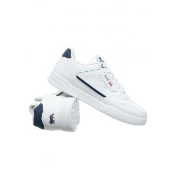 Pantofi sport din piele ecologica cu detalii textile