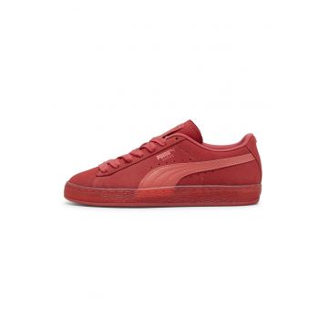 Pantofi sport low-cut din piele intoarsa - Coral