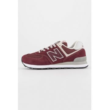 574 Pantofi sport cu insertii de piele intoarsa - Visiniu