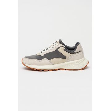 Pantofi sport City Mkii cu segmente de piele intoarsa - Gri cenusiu/Gri inchis