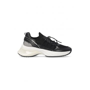 Pantofi sport cu segmente din piele ecologica Ariel - Negru/Alb murdar