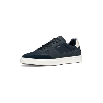 Pantofi sport Deiven low-cut din piele - Negru antracit/Bleumarin