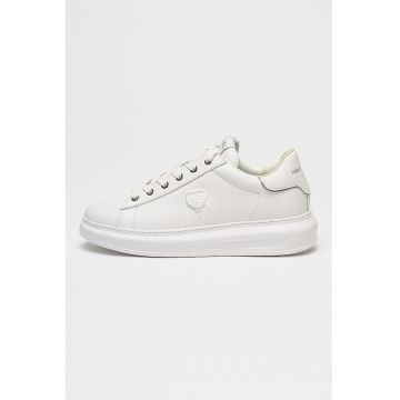 Pantofi sport din piele cu logo in relief Kapri - Alb optic