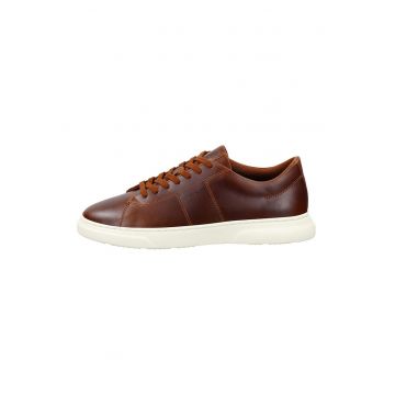 Pantofi sport din piele cu model uni Joree - Maro cognac