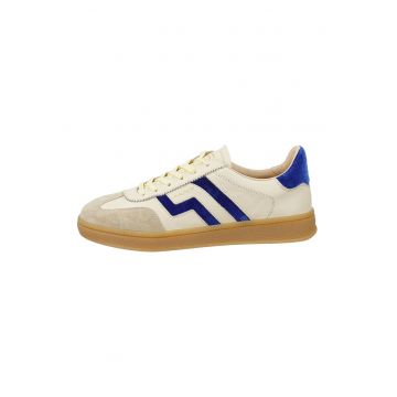 Pantofi sport low-cut cu garnituri din piele intoarsa Cuzima - Albastru royal/Crem