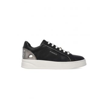 Pantofi sport low-cut din piele Iris - Negru/Alb murdar
