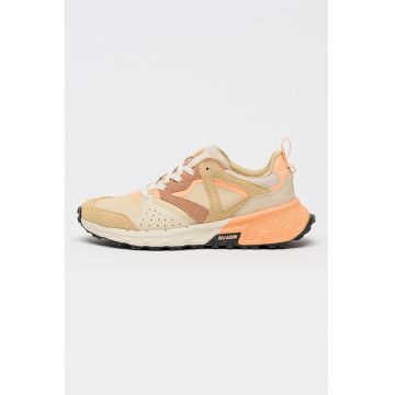 Pantofi sport Offrunner Outcity cu straturi exterioare din piele intoarsa - Coral/Bej/Bej sampanie