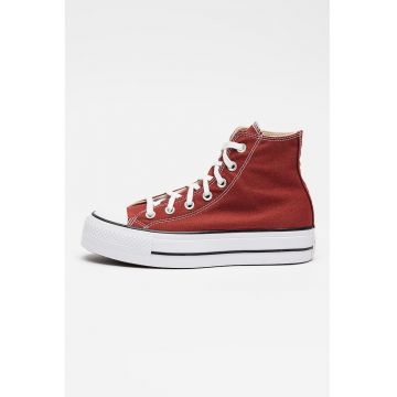Tenisi din panza cu talpa flatform Chuck Taylor All Star Lift - Caramiziu