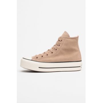 Tenisi inalti Chuck Taylor All Star din piele intoarsa cu varf intarit - Rosu stins