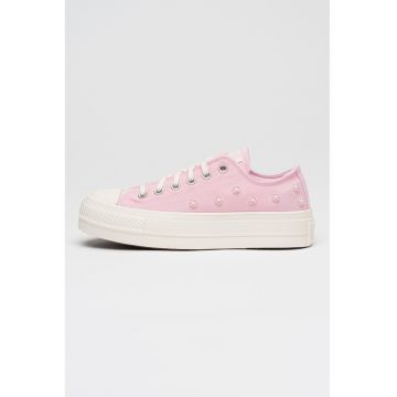 Tenisi low-cut Chuck Taylor All Star Lift decorati cu margele - Roz