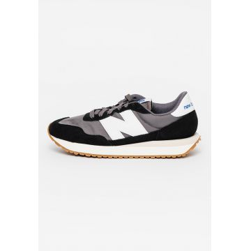 Pantofi sport cu insertii de piele si piele intoarsa 237