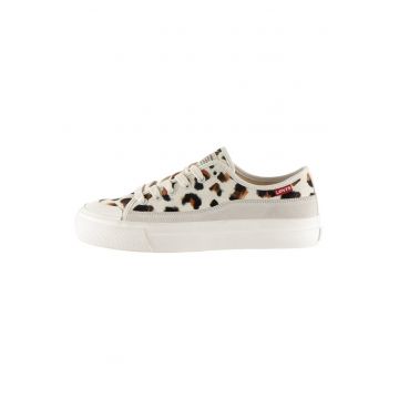 Tenisi cu animal print si insertii de piele intoarsa