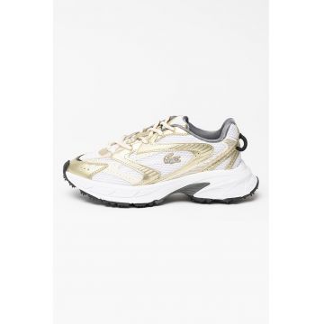 Pantofi sport cu aspect masiv si exterior de piele ecologica Neo - Auriu/Alb fildes/Alb optic