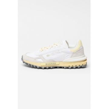 Pantofi sport cu insertii de piele intoarsa Elite Active - Alb/Alb murdar