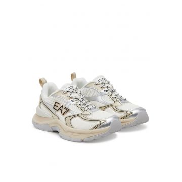 Pantofi sport dama -  X8X249 XK446 D141 - piele ecologica - alb/crem