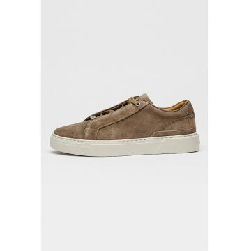 Pantofi sport low-cut de piele intoarsa Gary - Maro taupe