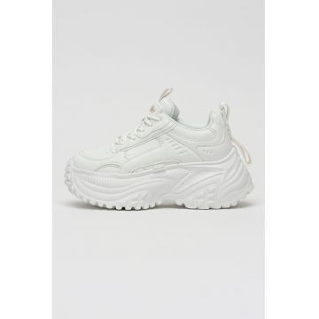 Pantofi sport Turbo One din piele nappa ecologica cu platforma - Alb