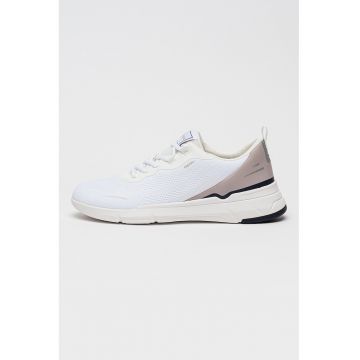 Pantofi sport Vittour din material textil cu insertii de piele ecologica - Gri deschis/Alb murdar/Maro pamantiu