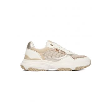 Tenisi dama -  alb - material textil - auriu