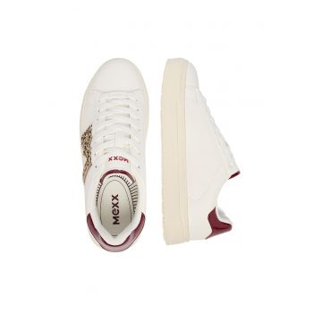 Tenisi dama -  piele ecologica - alb - bordeaux