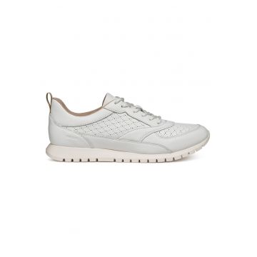 Tenisi dama -  piele naturala - alb - textil