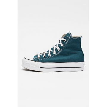 Tenisi din panza cu talpa flatform Chuck Taylor All Star Lift - Verde persan