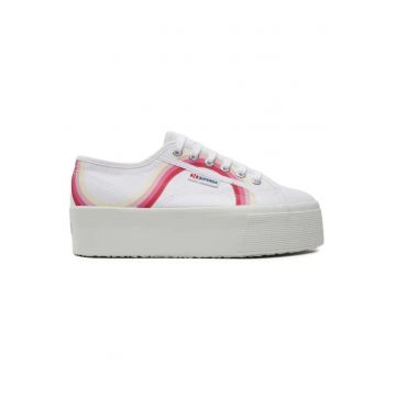Tenisi flatform cu varf rotund -