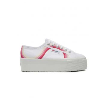 Tenisi flatform cu varf rotund -