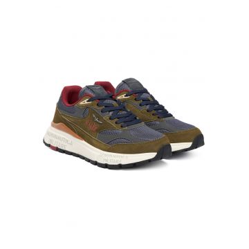 Pantofi sport barbati -  Verde Militar/Bleumarin - textil