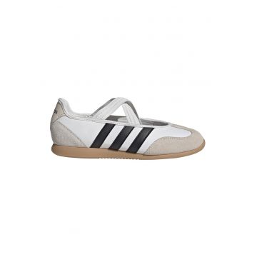 Pantofi sport Barreda Mary Jane de piele - Negru stins/Maro taupe deschis/Alb optic