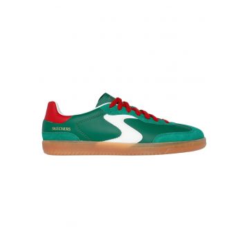Pantofi sport din piele ecologica cu garnitura din piele intoarsa Hotshot - Verde