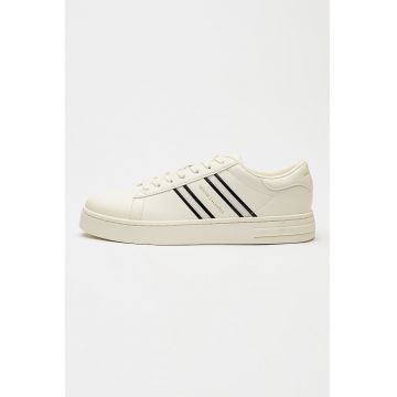 Pantofi sport din piele ecologica - Negru/Alb murdar