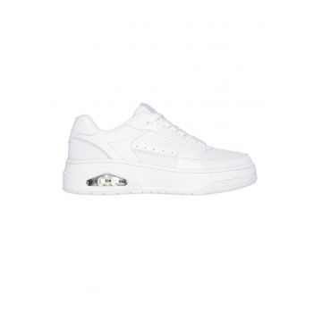 Pantofi sport din piele ecologica si piele Uno Court - Alb/Lila