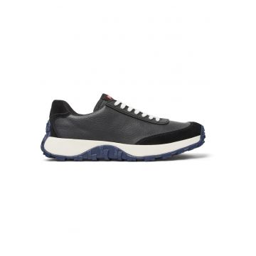 Pantofi sport Drift Trai din piele si piele nabuc - Negru/Alb murdar
