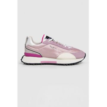 Pantofi sport low-cut cu insertii de material sintetic si garnituri de piele intoarsa - Fucsia/Roz pastel/Roz fandango/Alb murdar