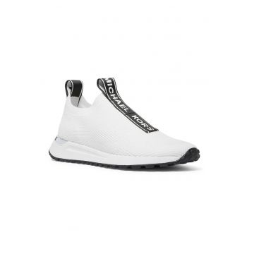 Pantofi sport slip-on cu banda logo Nyxos - Alb/Negru