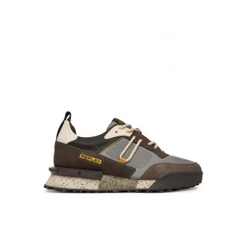 Tenisi barbati -  piele naturala - gri maro