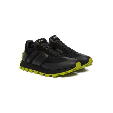 Tenisi barbati  piele naturala - negru - FU1026