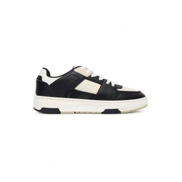 Pantofi sport barbati  alergare - negru/alb - piele ecologica -