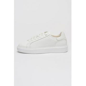 Pantofi sport Cedric din piele cu model uni - Alb murdar