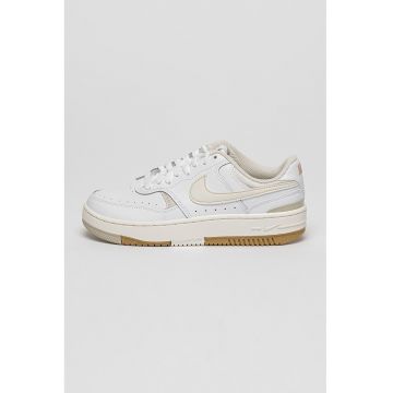 Pantofi sport cu detalii de piele Gamma Force - Alb/Galben deschis/Maro camel deschis