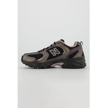 Pantofi sport cu sireturi si logo 503SG - Negru/Gri inchis/Violet pruna