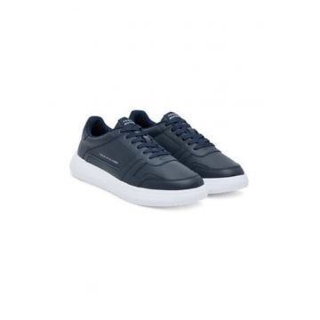 Pantofi sport din piele cu imprimeu logo lateral Modern - Bleumarin