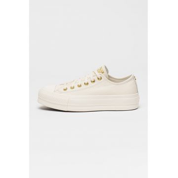 Pantofi sport din piele cu varf intarit Chuck Taylor All Star - Alb murdar