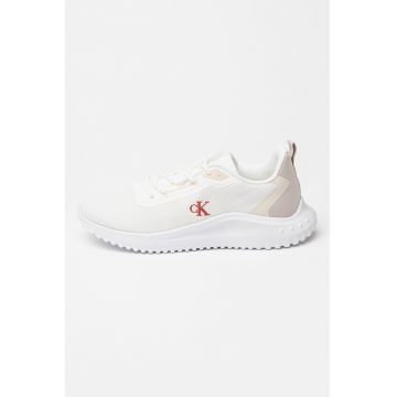 Pantofi sport low-cut din plasa - Alb optic/Alb murdar/Bej deschis