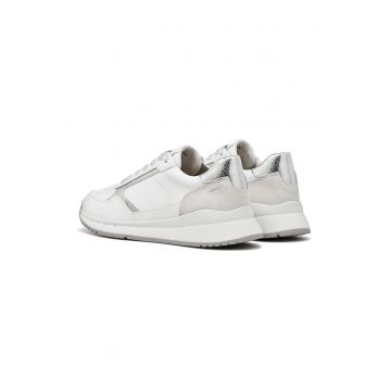 Pantofi sport Octaviee cu insertii din piele intoarsa - Alb/Argintiu