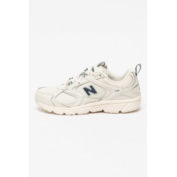 Pantofi sport unisex cu insertii de plasa 408 - Alb fildes/Bleumarin