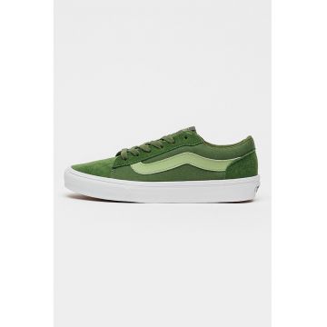 Pantofi sport Vero LS low-cut cu segmente de piele intoarsa - Verde pal/Verde feriga