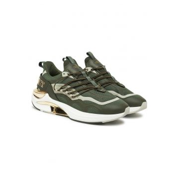 Tenisi barbati  kaki - textil - model Military/Light Gold -