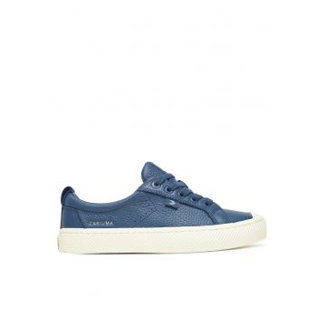 Tenisi barbati  piele naturala - albastru - stil minimalist